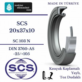 20x37x10 mm SCS NBR DÖNER MİL YAĞ KEÇESİ 20*37*10 mm